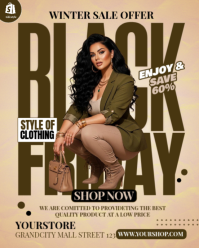 Brown Black Friday Sale Instagram Portrait Template
