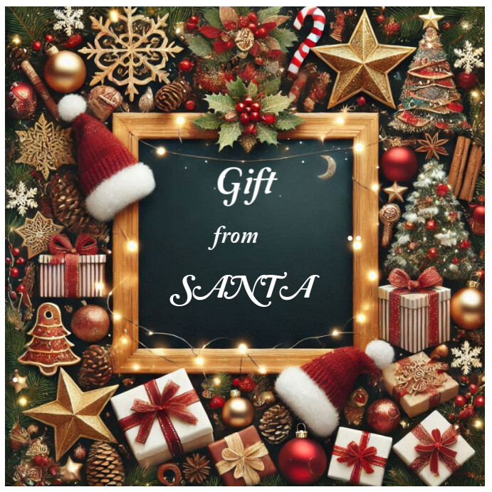 Brown Gradient Christmas Photo Frame  Instagram Post template