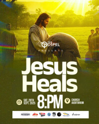 Brown Gradient Church Crusade Flyer Instagram Portrait template