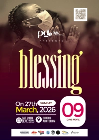 Brown Gradient Church Flyer  A3 template