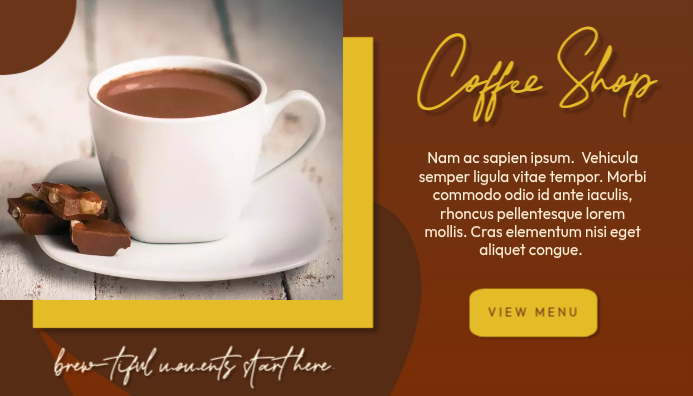 Brown Gradient Coffee Shop Blog Header Template | PosterMyWall