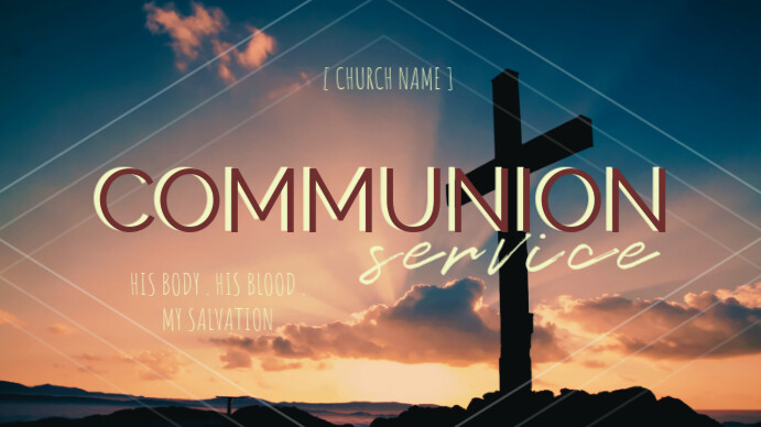 Brown Gradient Communion Digital Display (16:9) template