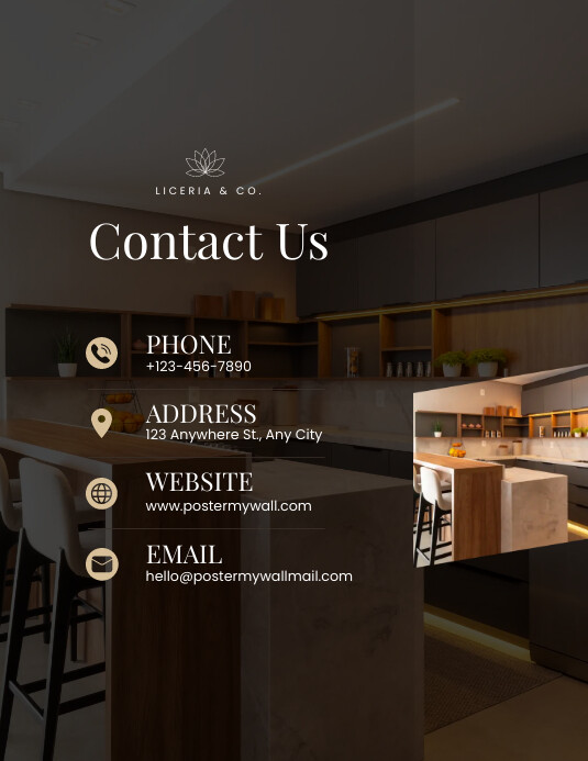 Brown Gradient Contact Us Pamflet (letter As) Flyer (US Letter) template