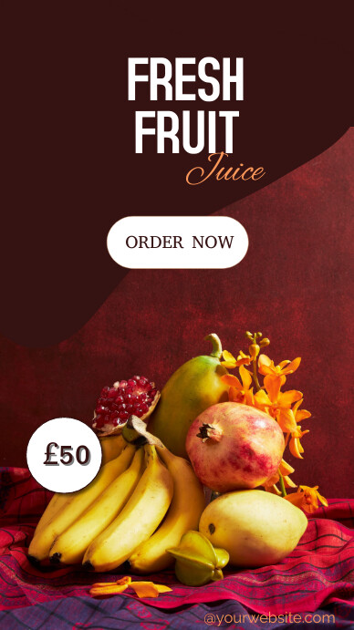 Brown Gradient Fresh Fruit Juice  Digital Dis template