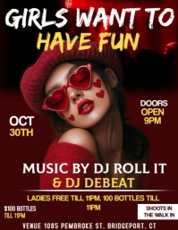 Brown Gradient Girls Night Flyer  Flyer (us Letter) template