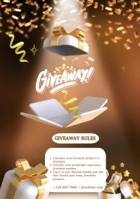 Brown Gradient Giveaway  A4 template