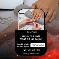 Brown Gradient Nail Salon Ads Video Template  Instagram Post