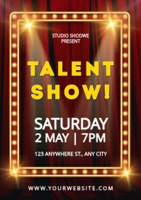 Brown Gradient Talent Show A2 template