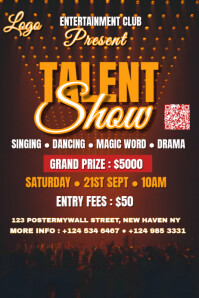 Brown Gradient Talent Show Poster template
