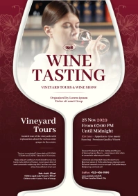 Brown Gradient Wine Tasting Flyer Template A4