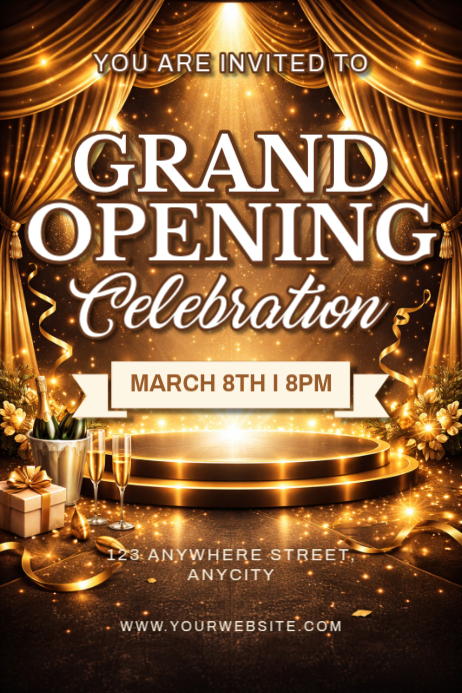 Brown Grand Opening Celebration Poster Template | PosterMyWall