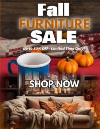 Brown Grunge Fall Furniture Sale Flyer (us Letter) template