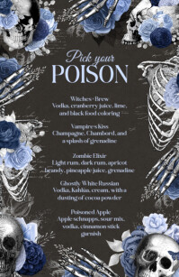 Brown Halloween Cocktail Menu Isigamu Sekhasi Ububanzi Template