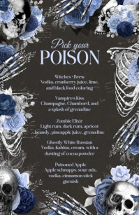 Brown Grunge Halloween Cocktail Menu Half Page Wide template
