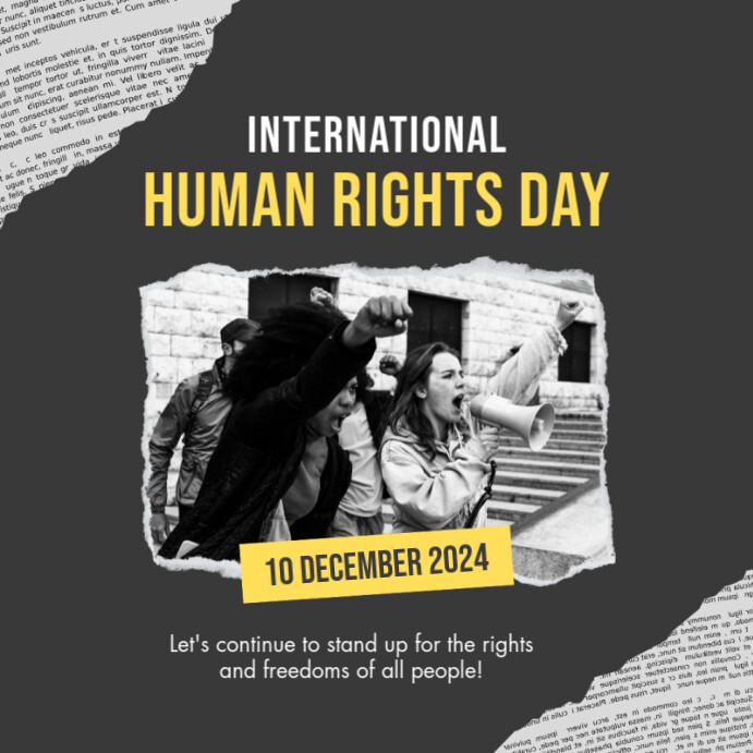 Brown Grunge International Human Rights Day Instagram Post Template ...