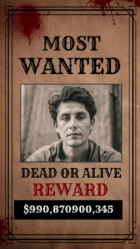 Brown Grunge Most Wanted  Instagram Story template