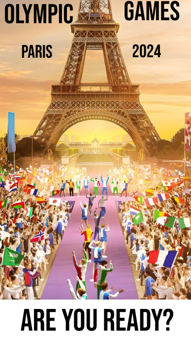 Brown Grunge Olympic Games Paris 2024 Instagr História do Instagram template