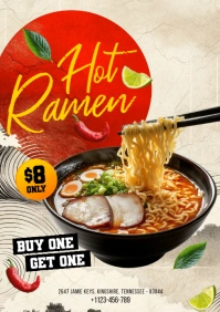 Brown Grunge Ramen A5 template