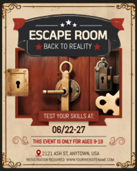 Brown Escape Room Event Instagram Portrait Template