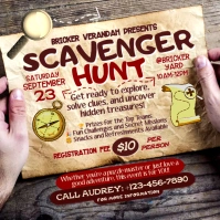 Brown Grunge Scavenger Hunt Instagram Post template