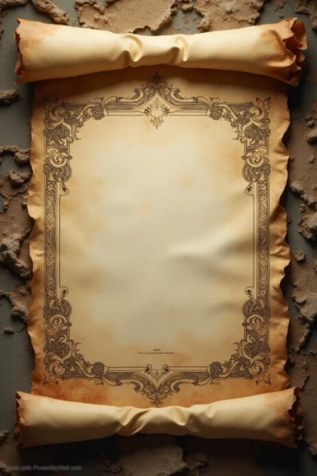 Brown Grunge Scroll Template Poster