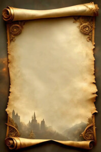 Brown Grunge Vintage Scroll Template Poster Póster