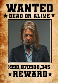 Brown Grunge Wanted A4 template