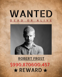 Brown Grunge Wanted Poster Instagram Portrait template