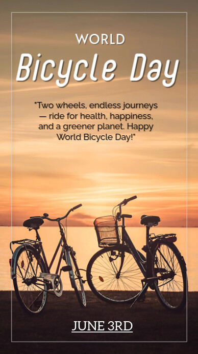 Brown Grunge World Bicycle Day Instagram Story Instagram-verhaal template
