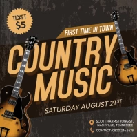 Brown Guitar Country Music Concert Instagram template