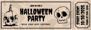 Brown Halloween Party 电子邮件标题 Template