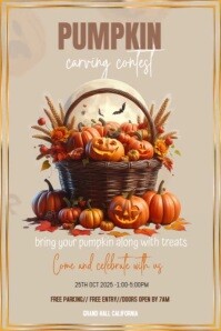 Brown Halloween Poster Плакат template