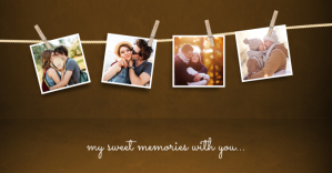 Brown Hanging Photo Collage Facebook Cover template