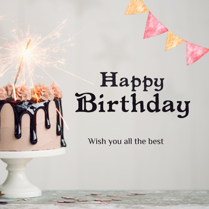 Brown happy birthday template Instagram Post