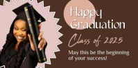 Brown Happy Graduation Class Of 2025 Banner – Modern Graduation Party Design Template Banner