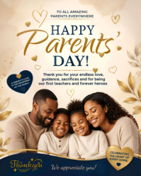 Brown Happy Parents' Day Celebration Instagram Portrait | Parents Appreciation Greeting For Schools template