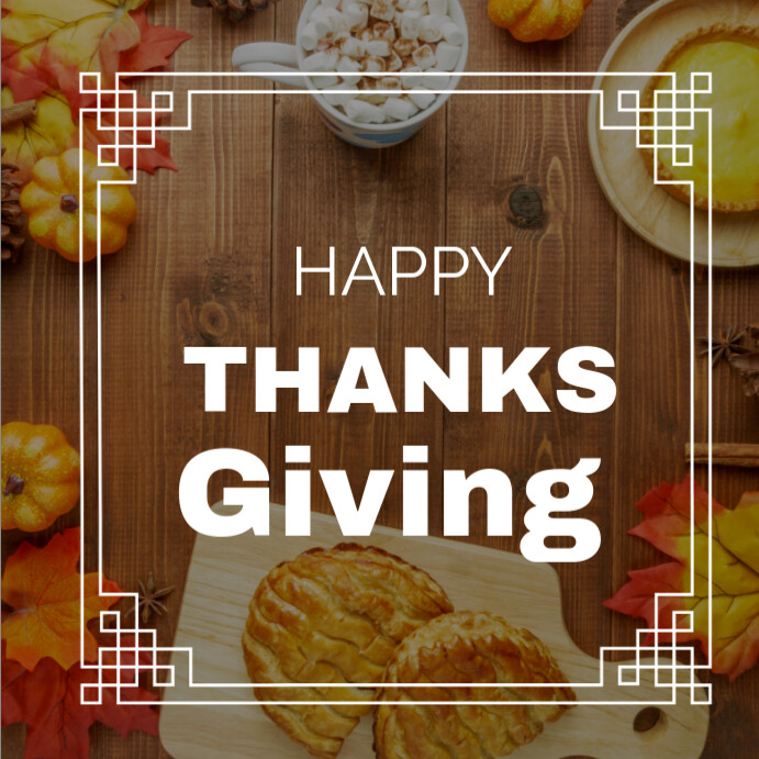 Brown Happy Thanks Giving Instagram Post Template | PosterMyWall