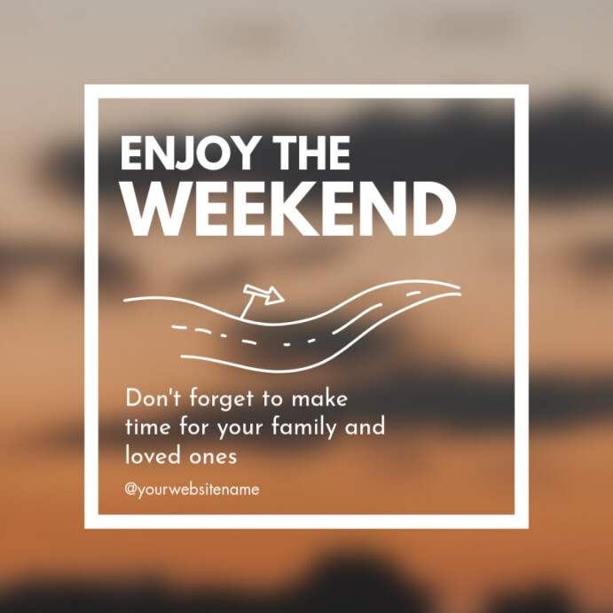 Brown Happy Weekend Instagram Post Template | PosterMyWall