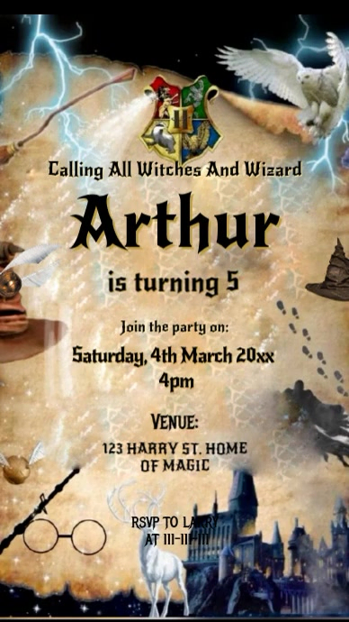 Wizard Birthday Party Template | PosterMyWall