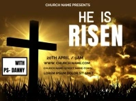 Brown  He Is Risen Flyer Yard Sign Cartello da esterno template