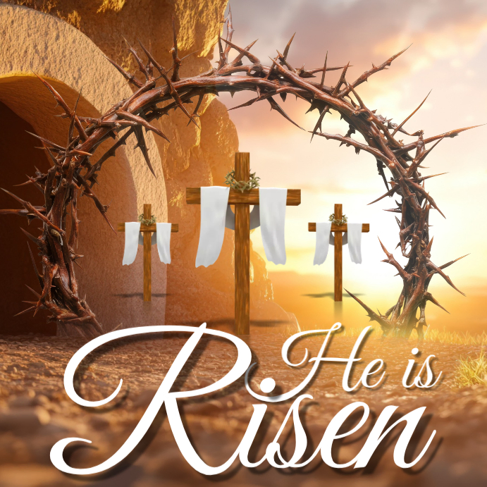 Copy of Brown He Is Risen Instagram Post | PosterMyWall