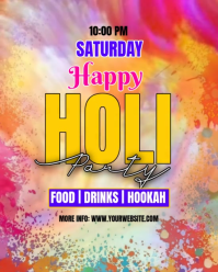Brown Holi Party Instagram Portrait Video template