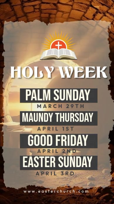 Holy Week Events Facebook Story Template | PosterMyWall