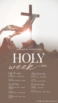 Brown Holy Week Church Services Digital Display template