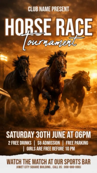 Brown Horse Racing Event Instagram Story Video template