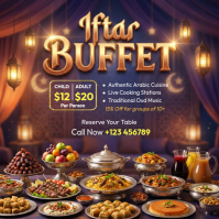 Brown Iftar Buffet Instagram Post template