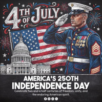 Brown Illustrative America's 250th Independence Day Instagram Post Video template