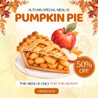 Yellow Autumn Special Menu Instagram-Beitrag Template