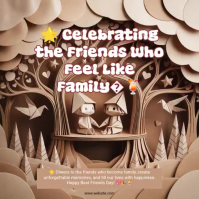 Brown Best Friends Day Cuadrado Template