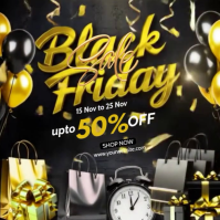 Brown Illustrative Black Friday Sale Instagram Post Wpis na Instagrama template